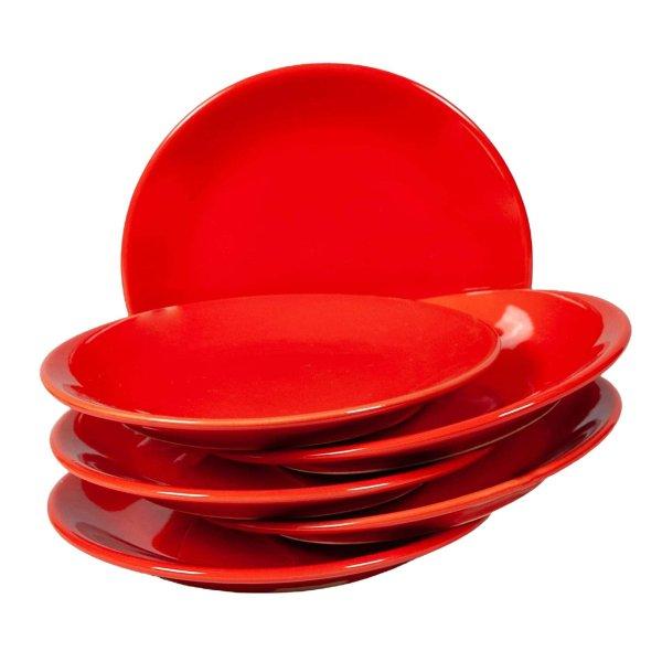 6 darabos Cesiro szett, vér-piros, 20 cm-es desszert tányér