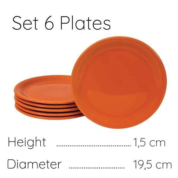 6 darabos Cesiro szett: Sárga/Narancssárga, 20 cm-es deszert tányér