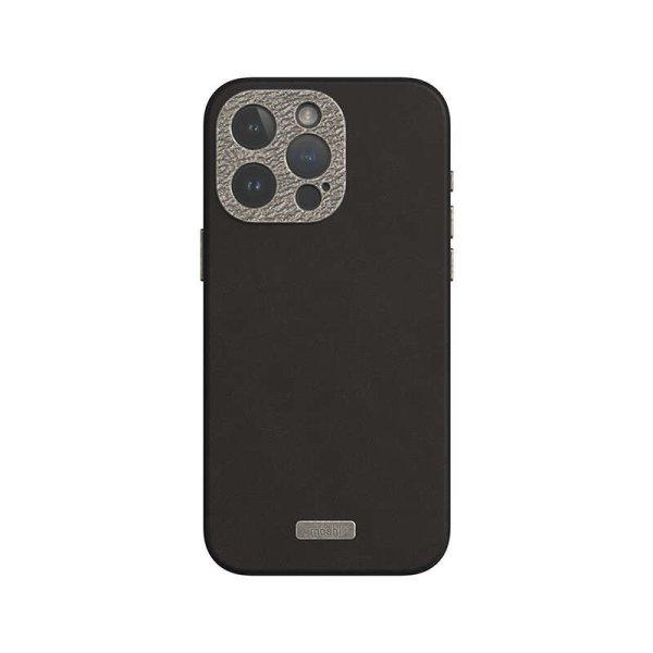 Moshi Napa MagSafe - Leather telefontok iPhone 15 Pro Max (Midnight fekete)
