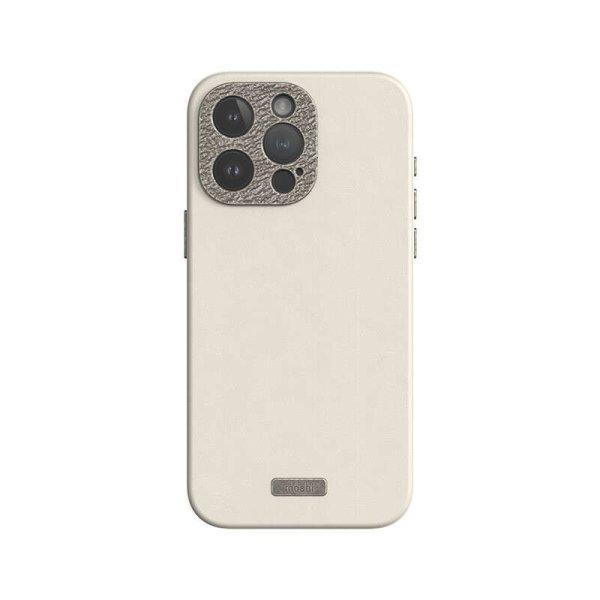 Moshi Napa MagSafe - Leather telefontok iPhone 15 Pro (Eggnog fehér)