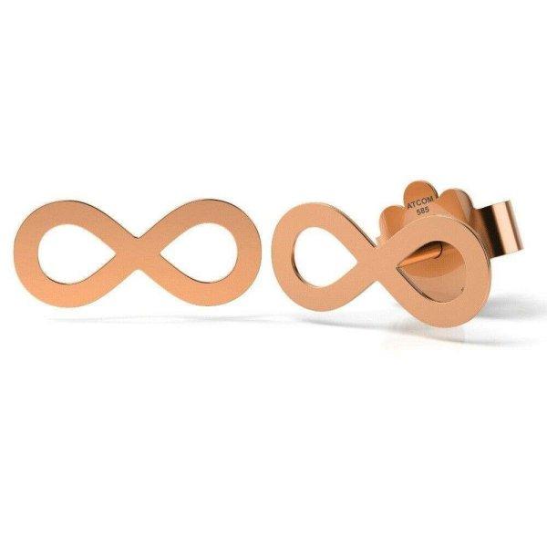 Rózsaarany fülbevaló Infinity minta