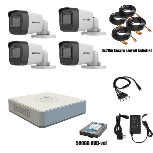 Hikvision szereld magad TurboHD csomag 4 kamera 2Mpx 4x20m kábellel és 500Gb
hdd-vel