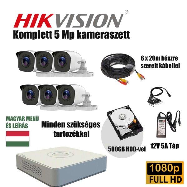 Hikwatch Szereld Magad TurboHD Csomag Hikvision DVR-rel 6 kamerás 2Mp 2.8mm 20m
IR 6x20m készre szerelt kábellel
