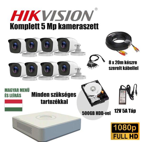Hikwatch Szereld Magad TurboHD Csomag Hikvision DVR-rel 8 kamerás 2Mp 2.8mm 20m
IR 8x20m készre szerelt kábellel