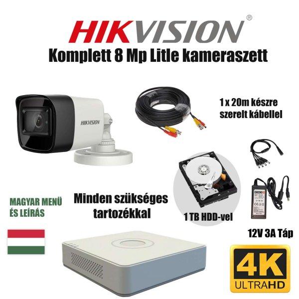 Hikvision 8MP TurboHD prémium kamera rendszer 1 db kamerával és 1 TB HDD-vel