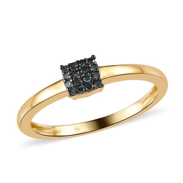 Arany Gyűrű Kék Gyémánttal, Méret: 54-55