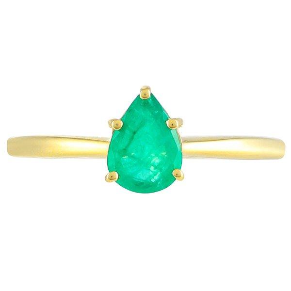Arany Gyűrű Zambiai Smaragddal, Méret: 59-58