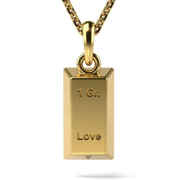 ATCOM 1 Gram Love nyaklánc, medállal, sárga arany