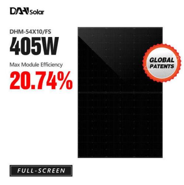DAH Solar DHM-54X10/FS(BB) 405W Full Screen Full Black with white backsheet Mono