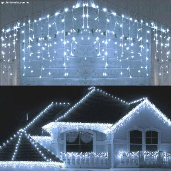 180 LED-es 8 programos karácsonyi jégcsap fényfüzér hidegfehér