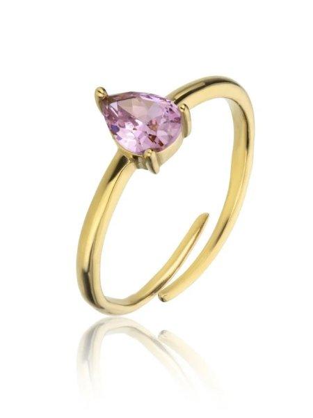 Emily Westwood Bájos aranyozott gyűrű rózsaszín
cirkónium kővel Presley EWR23055G