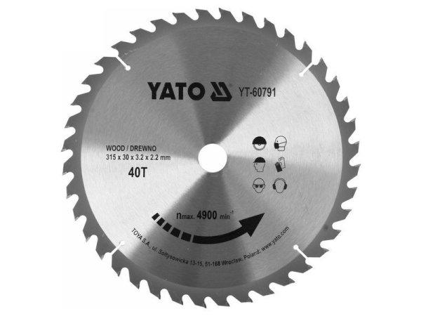 YATO Fűrésztárcsa fához 315 x 30 x 3,2 mm / 40T