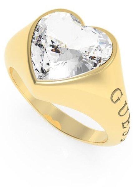 Guess Romantikus aranyozott gyűrű csillogó szívvel
UBR70004 56 mm