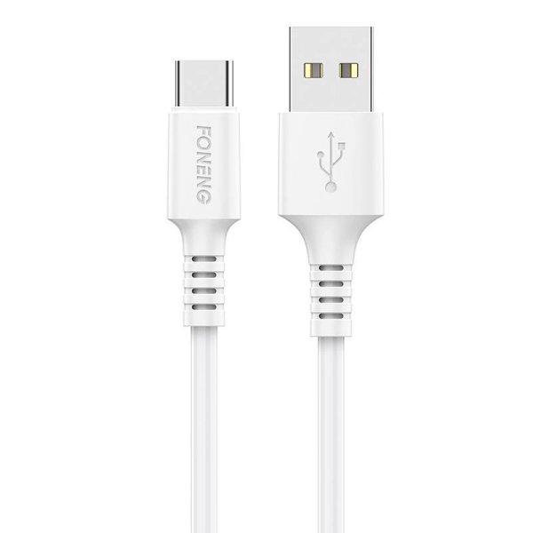 Foneng X85 3A USB-USB-C kábel, 1 m (fehér)