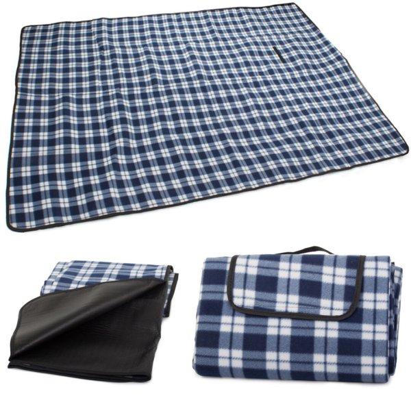 Összehajtható vízálló piknik takaró 150 x 200cm (sötétkék)