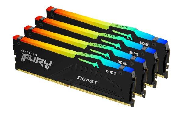 Kingston 64GB / 6000 Fury Beast RGB DDR5 RAM KIT (4x16GB)