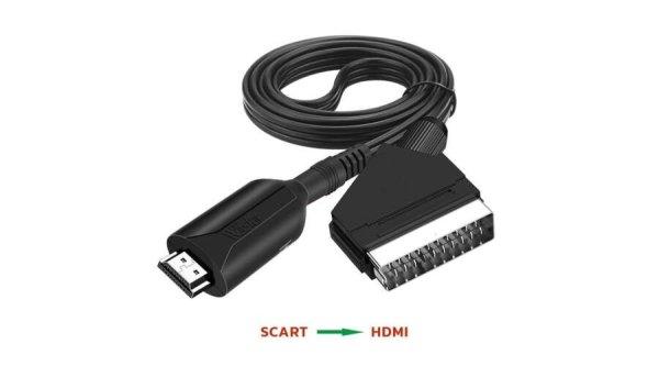 SCART-ról HDMI-re átalakító kábel, audio videó adapter HDTV/DVD/Set-top
Box/PS3/PAL/NTSC, HDMI 1080p / 720p