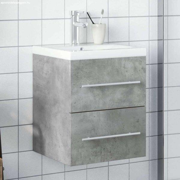 vidaXL betonszürke fürdőszobai mosdószekrény beépített mosdókagylóval