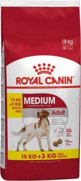 Royal Canin Medium Adult - Közepes testű felnőtt kutya száraz táp (15 + 3
kg) 18 kg