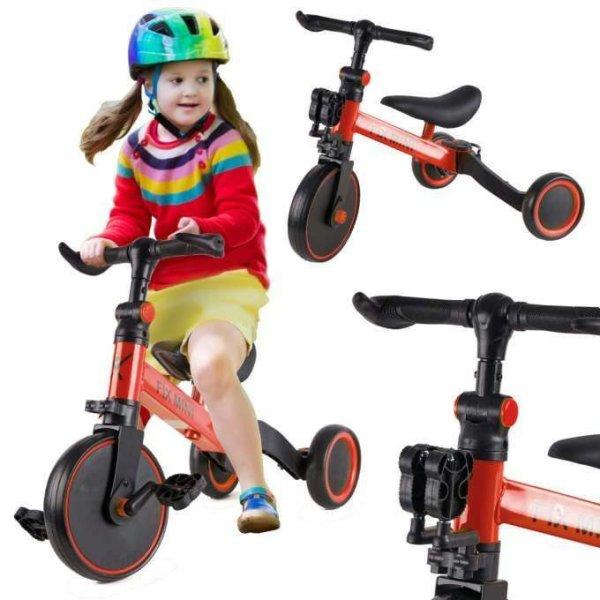Multifunkcionális Gyermek Tricikli, Futóbicikli 3in1- Piros
