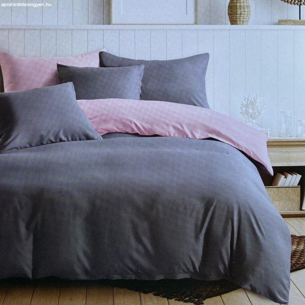 Klasszikus kétszínű 7 részes ágynemű - szürke-halvány rózsaszín