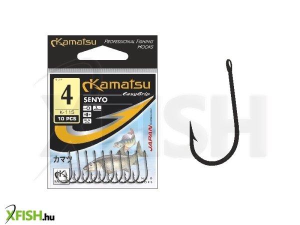 Kamatsu Senyo 6/0 Blnr Füles Rablóhalas Horog Black Nickel 5 db/csomag