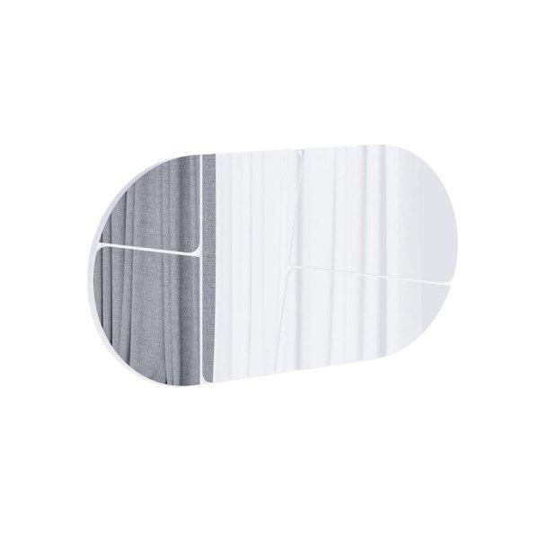 Fali tükör ovális, fehér, kerettel, 40 cm - OVALE - Butopêa