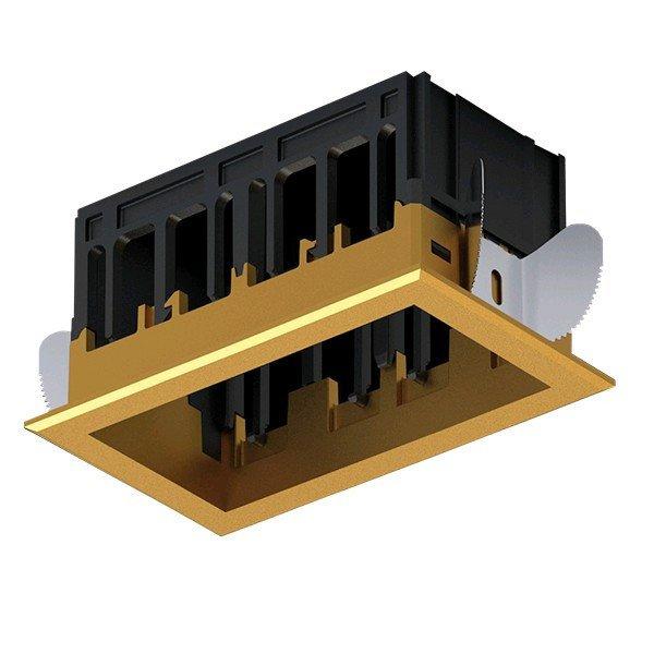 MODENA 2 MODULE RECESSED BOX WITH FRAME BRASS 92MOD2GR/BR