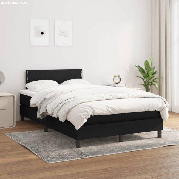 Fekete szövet rugós ágy matraccal 120 x 200 cm