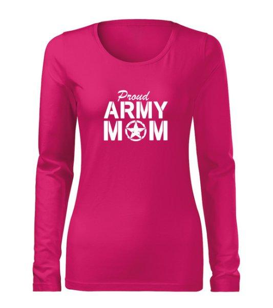 DRAGOWA Slim női hosszú ujjú póló army mom, rózsaszín 160g/m2