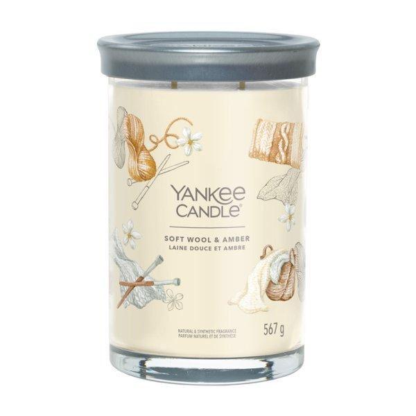 Yankee Candle Illatgyertya Signature tumbler nagy Soft Wool & Amber 567 g