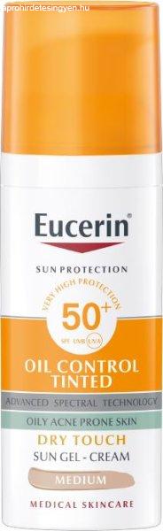Eucerin Védő tonizáló és mattító gél
arckrém SPF 50+ Sun (Oil Control Tinted Sun Gel-Cream) 50 ml Light