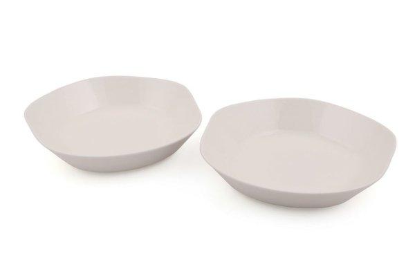 Porcelán tányér szett, 2 db-os, fehér - PETALES - Butopêa