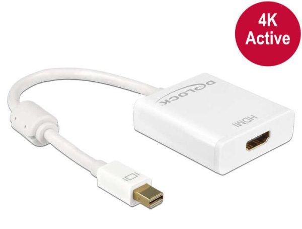 DeLock Adapter mini Displayport 1.2 male > HDMI female 4K Active White 62612