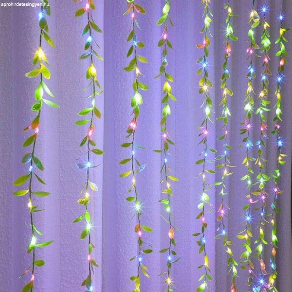 LED fényfüggöny műnövénnyel - multicolor (3x2 m)