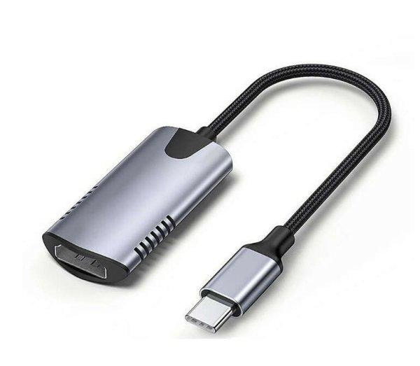 Videó-Audió digitalizáló adapter, HDMI-ről USB-C, videófelvétel és élő
közvetítés szerkeztéshez, ezüstszín