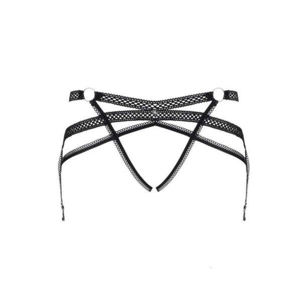Obsessive - Darkie garter belt black L/XL - Fekete harisnyatartó