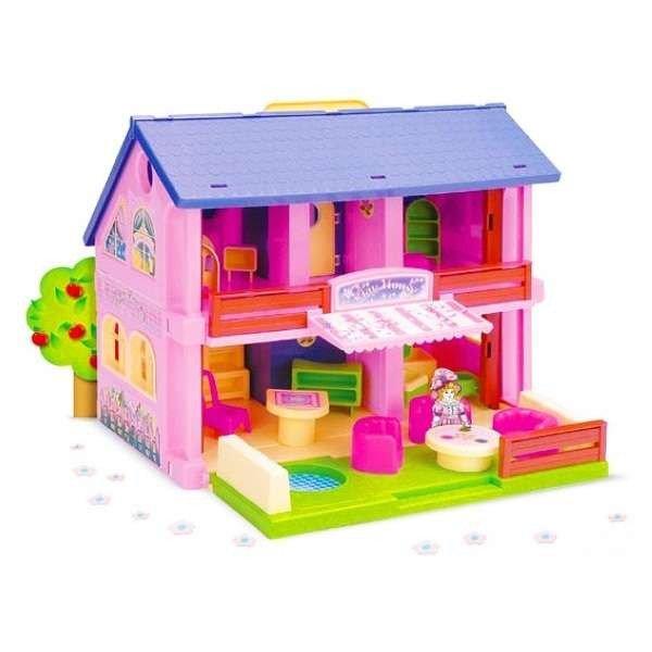 Wader Play House kétszintes Babaház bútorokkal #rózsaszín