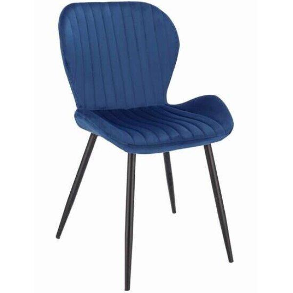 Konyha/nappali szék, Mercaton, Veira, bársony, fém, kék, 50x58x84 cm