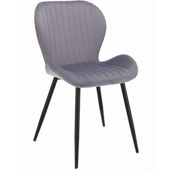 Konyha/nappali szék, Mercaton, Veira, bársony, fém, szürke, 52x56x85 cm