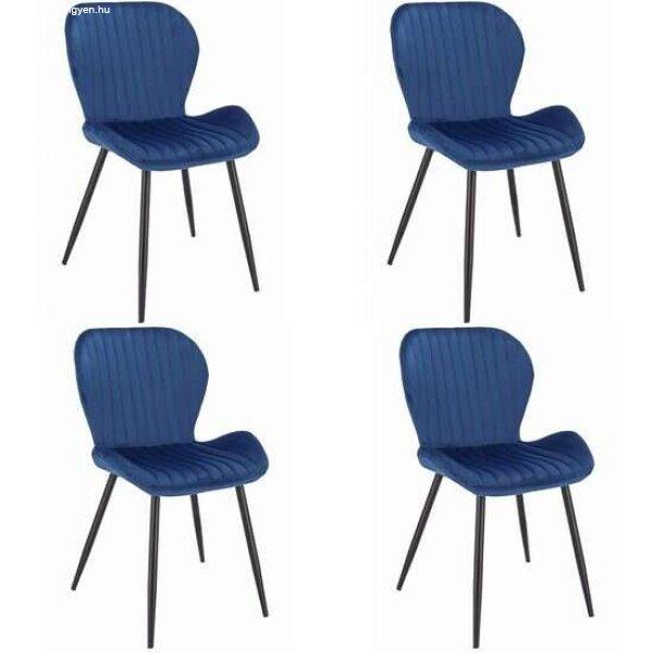 Konyha/nappali székek, 4 db-os készlet, Mercaton, Veira, bársony, fém, kék,
50x58x84 cm