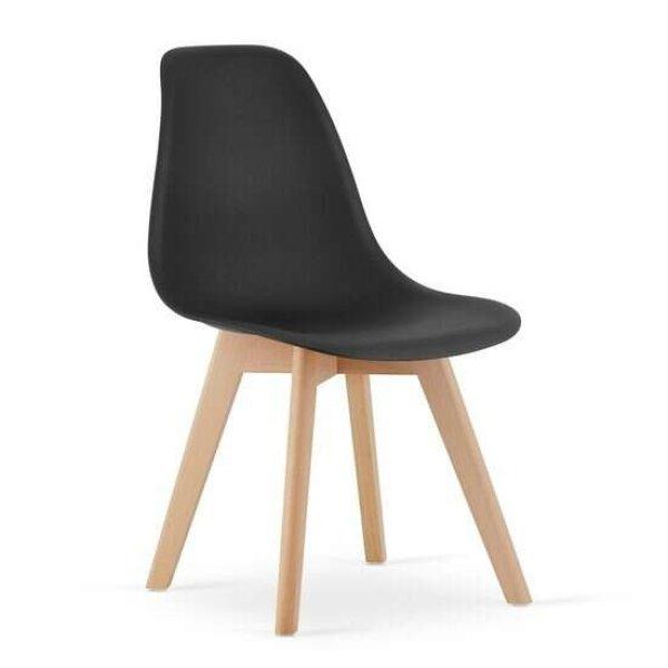 Konyha/nappali szék, Mercaton, Kito, PP, fa, fekete és natúr, 46x54.5x80 cm