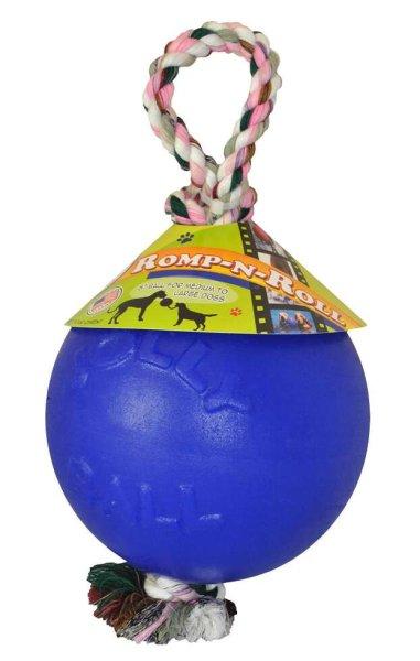 Jolly Pets Romp-n-Roll  labda kötéllel 15cm kék kutyajáték