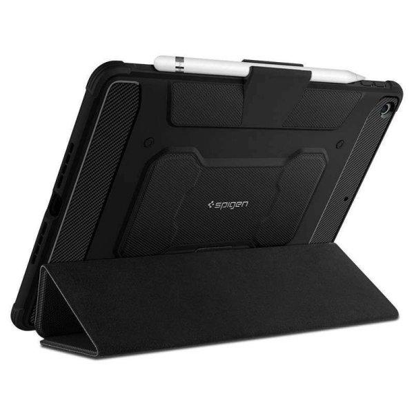 Apple iPad 10.2 (2019 / 2020 / 2021) - Spigen Rugged Armor Pro ütésálló
aktív flip tablet tok, Fekete