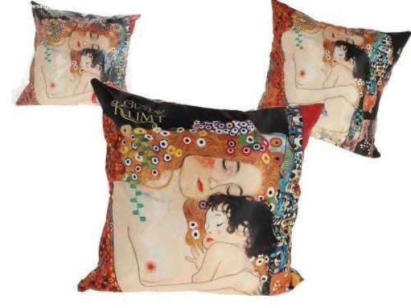 Párna 45x45cm, polyester, Klimt: Anya gyermekével