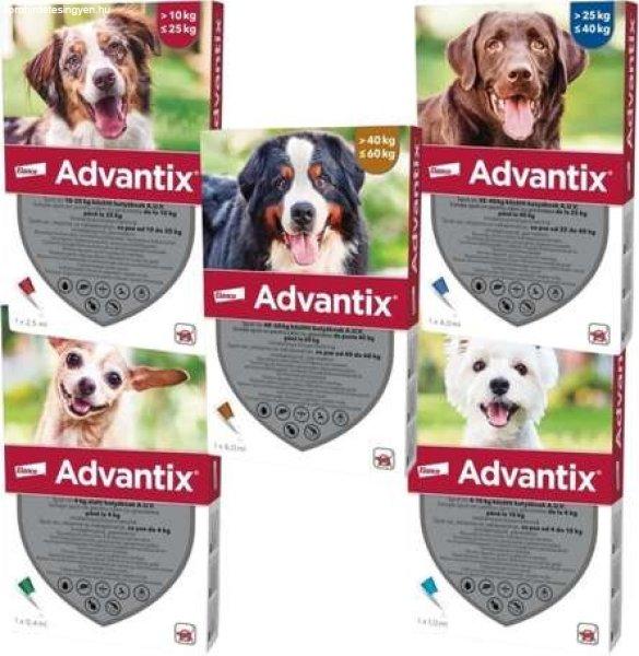 Advantix Spot On kutyáknak (4 darab | 4-10 kg | S | 1 ml / pipetta)