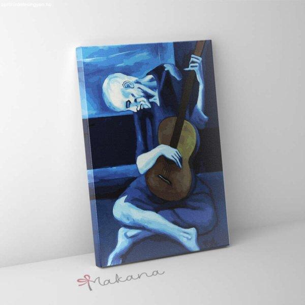 Az öreg gitáros (Pablo Picasso) - Számfestő készlet, kerettel (40x50 cm)