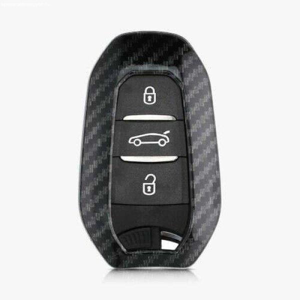 Autókulcsvédő Peugeot / Citroen - 3 gombos - Keyless Go, kwmobile, műanyag,
fekete / szürke, 56474.01