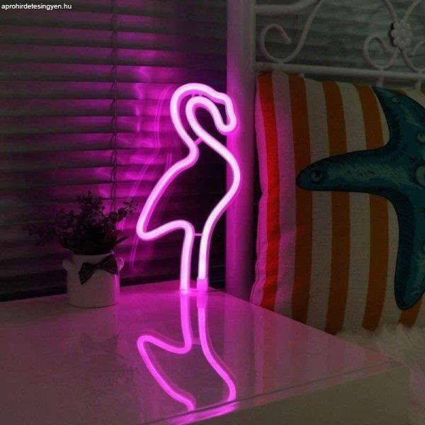 Neon LED fények - Pink Flamingó
