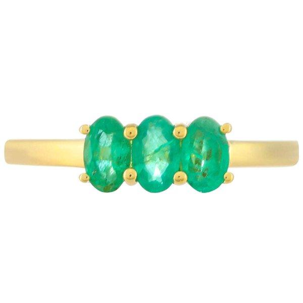 Arany Gyűrű Zambiai Smaragddal, Méret: 62-63